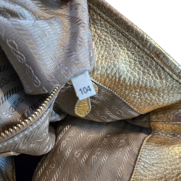 Authentic Prada Beige and Gold Women's Bag - Picture 7 of 9